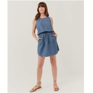 Pact Denim Blue Sleeveless Mini Dress